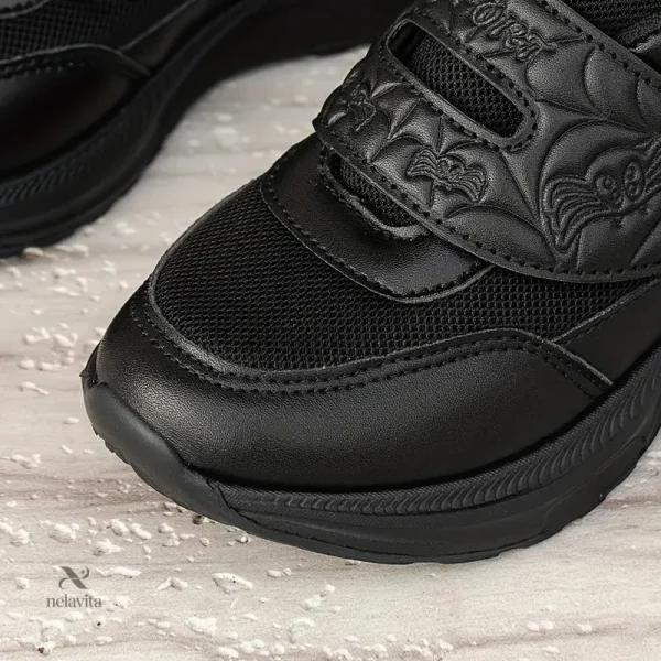 Chaussures confort sans lacets pour garçons en noir