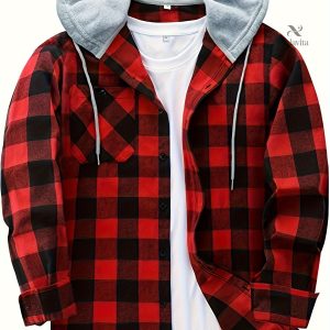 Chemise à carreaux avec capuche - Décontractée