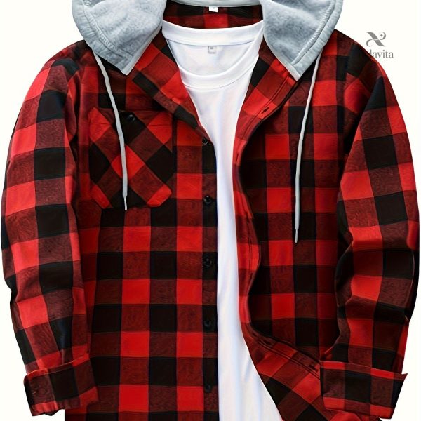 chemise-a-carreaux-avec-capuche-decontractee-1