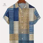 Chemise à Manches Courtes pour Homme - Imprimé Géométrique Vintage