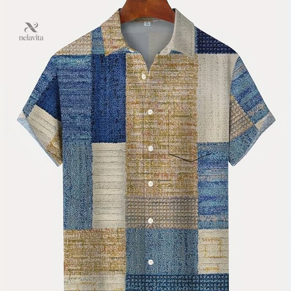 chemise-a-manches-courtes-pour-homme-imprime-geometrique-vintage-1