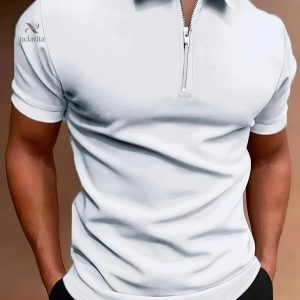 Chemise De Golf Décontractée Avec Fermeture Éclair Et Col