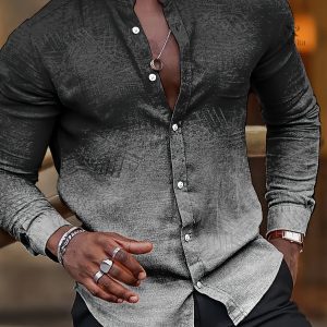 Chemise décontractée à manches longues dégradé