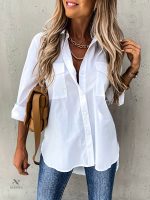 Chemise femme unie avec boutonnage frontal