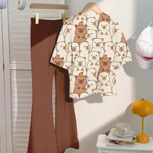 Chemise fille imprimé oursons mignons – t-shirt tendance et confortable