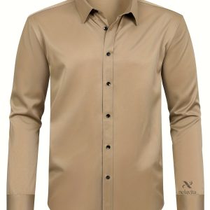 Chemise Longue pour Homme - Grande Taille, Manches Longues, Couleur Unie
