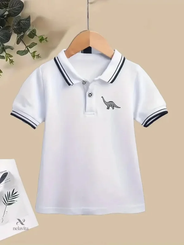 chemise-polo-garcon-bleu-marine-a-col-tricolore-et-motif-m75dk8-1