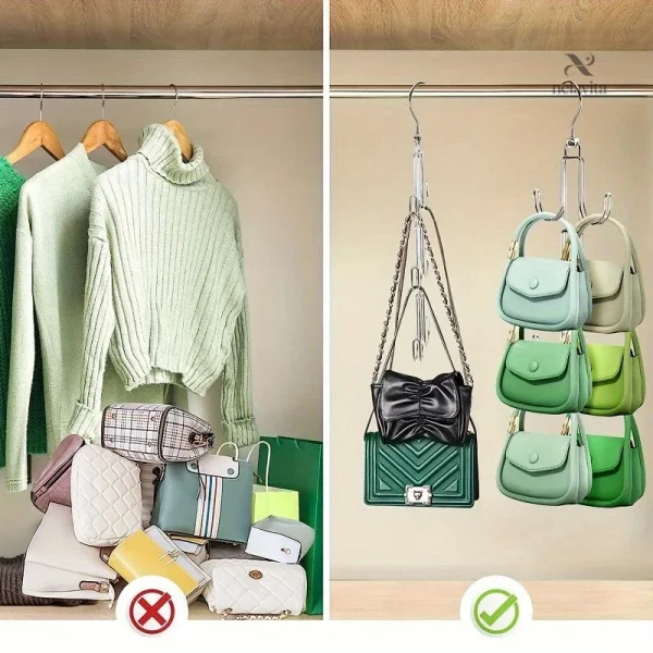 Cintre métallique pratique pour sacs à main organisés