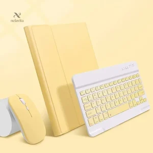 Clavier Sans Fil Bluetooth avec Souris et Housse – Kit Portable pour Tablette & PC