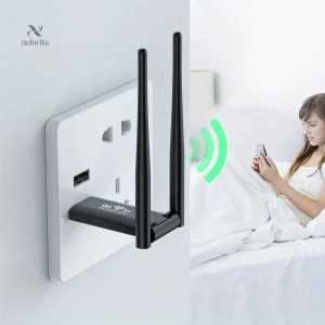 Clé USB Wi-Fi Puissante avec double antenne, haut débit 1200Mbps
