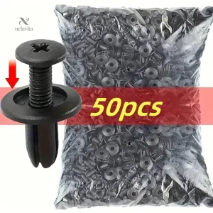 Clips de Fixation en Plastique Noir – Rivets Universels pour Panneaux, Carrosserie et Applications Industrielles