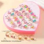 Coffret de bagues ludiques et colorées pour enfants