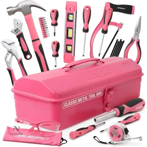 coffret-d-outils-manuels-complet-avec-boite-en-metal-rose-5f5dae-1 Coffret d’outils manuels 16 pièces avec boîte rose