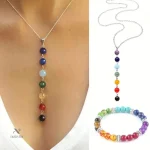 Collier et bracelet 7 chakras en pierres naturelles