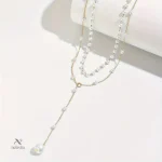 Bijoux femme chic perles blanches dorées