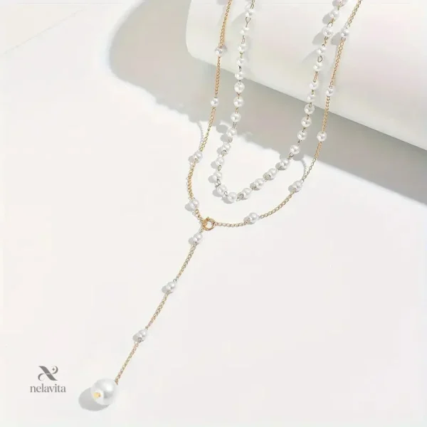Bijoux femme chic perles blanches dorées