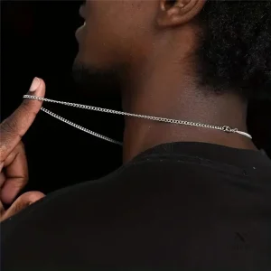 Accessoire masculin en acier inoxydable argenté