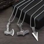 Bijoux homme en acier inoxydable avec motif nordique