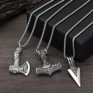 Bijoux homme en acier inoxydable avec motif nordique