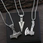 Collier viking pour homme, design inspiré de la mythologie