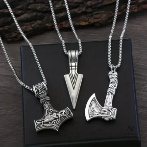 Collier viking pour homme, design inspiré de la mythologie
