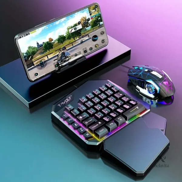 Accessoires de jeu : Clavier compact et souris LED pour performance