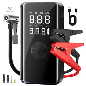 Compresseur d’Air Portable avec Batterie Rechargeable – Gonfleur Électrique USB pour Voiture, Moto, Vélo et Ballons