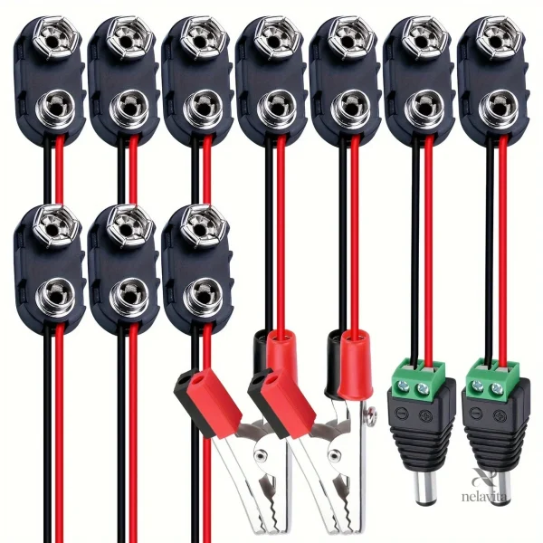 connecteurs-de-batterie-9v-avec-cables-lot-de-clips-snap-kl99n2-1 Connecteurs de batterie 9V avec câbles et clips pour projets électroniques