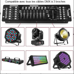 Console d'éclairage DJ avec faders et scènes programmables