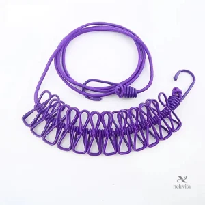 Corde à Linge de Voyage avec Pinces Intégrées – Étendoir Extensible Portable pour Intérieur et Extérieur