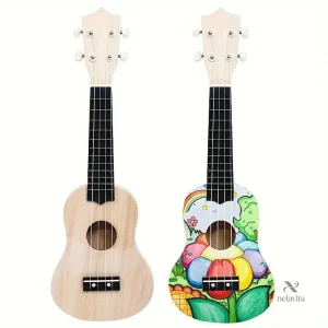 Corps de Guitare/Ukulélé Décoratif – Motif Rond/Cœur, Idéal DIY ou Déco Murale Musicale