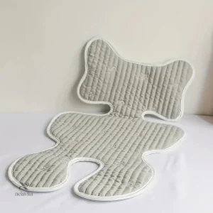 Coussin réducteur universel poussette – Matelas de siège bébé respirant et lavable blanc et gris