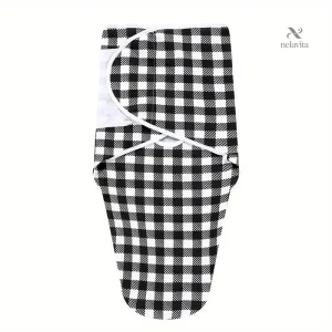Couverture emmaillotage bébé à carreaux – Nid d’ange doux et pratique pour l’équipement de voyage bébé