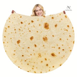 Design amusant de couverture ronde cookie et pizza