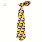 Cravate originale avec motifs canards jaunes