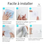 Crochet mural sans perçage pour accessoires divers