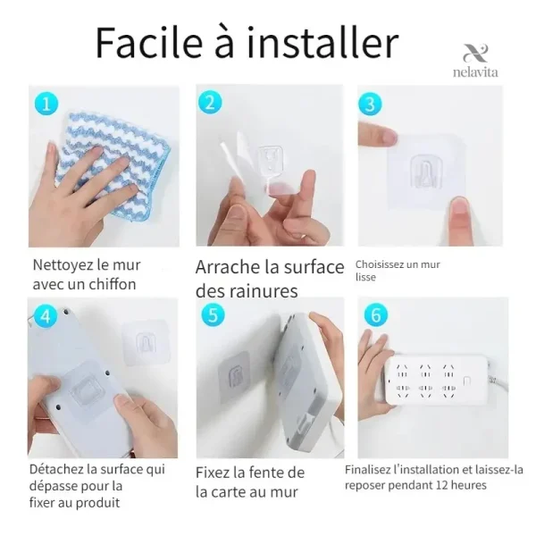 Crochet mural sans perçage pour accessoires divers