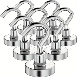 Crochets Magnétiques en Acier Inoxydable – Support Polyvalent pour Clés, Ustensiles et Câbles dans Magasin et Maison
