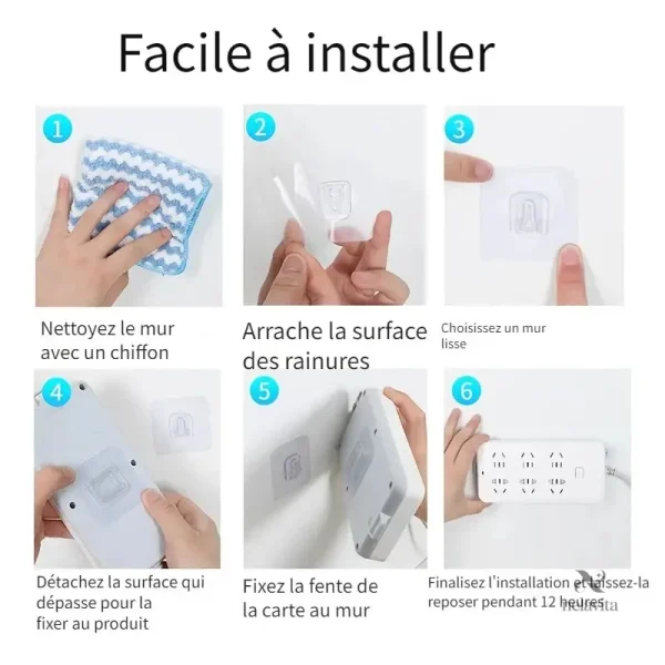 Accessoires de cuisine et salle de bain, fixation facile