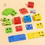 Cubes Casse-Tête Émotions – Puzzle Éducatif en Bois