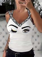 Débardeur femme imprimé avec motif œil