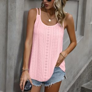 Débardeur Femme Jacquard à Double Épaule