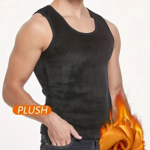 Débardeur thermique homme – Lot de 4 pièces – Sous-vêtements chauds doublés polaire pour l’hiver