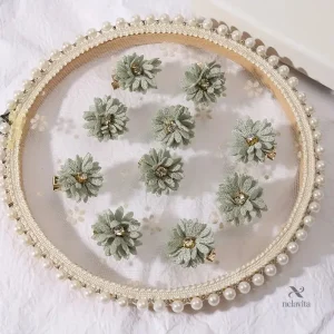 Décorations cheveux mariage femme fleurs blanches avec strass – Accessoires élégants pour coiffure de mariée