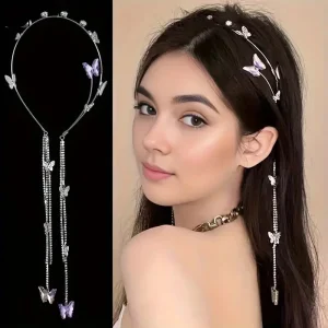 Diadème papillon élégant avec strass pour femme