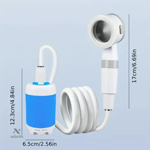 Pompe électrique intégrée pour douche nomade