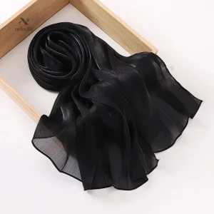 Écharpe femme en mousseline blanche – Châle léger et élégant pour toutes occasions