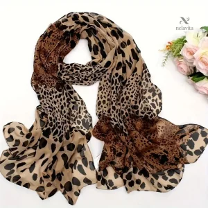 Châle animalier chic pour femme, motif léopard