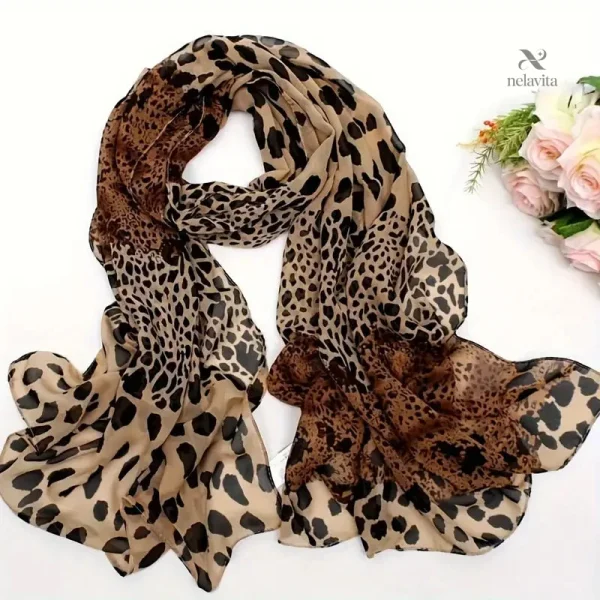 Châle animalier chic pour femme, motif léopard
