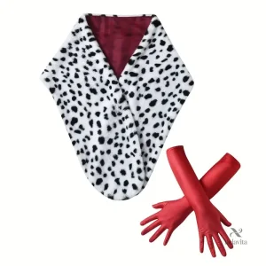 Écharpe fourrure dalmatien enfant pour déguisement hivernal